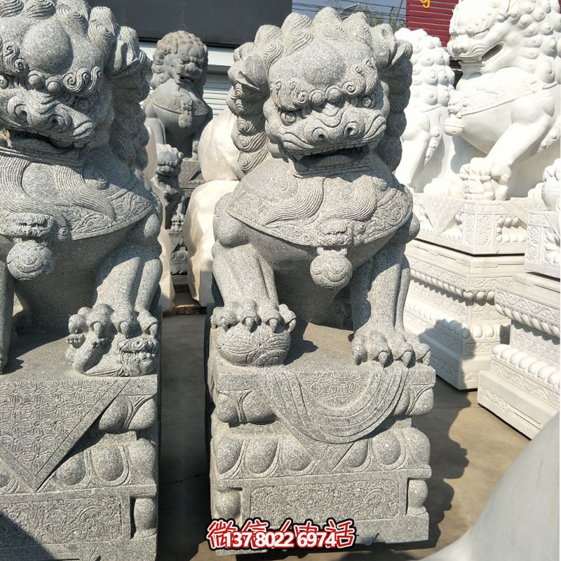 精美大理石獅子雕塑，裝點你的戶外庭院