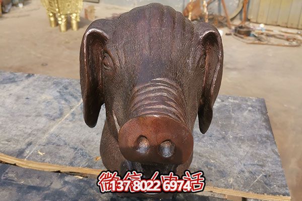 室外豬頭石雕雕塑，添加歡樂(lè)氣氛