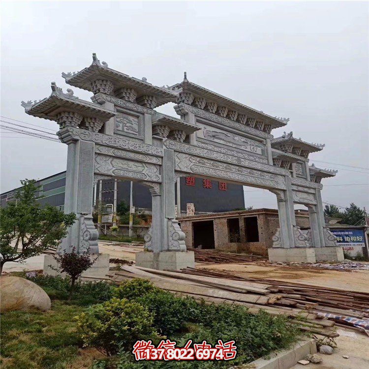 傳承遺韻，游走傳統(tǒng)景觀——大型中式門樓石雕牌坊