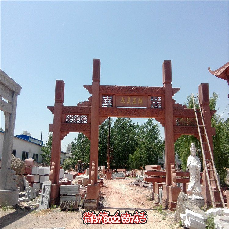 仿古雕塑擺件，青石大理石裝飾門樓牌樓牌坊村口
