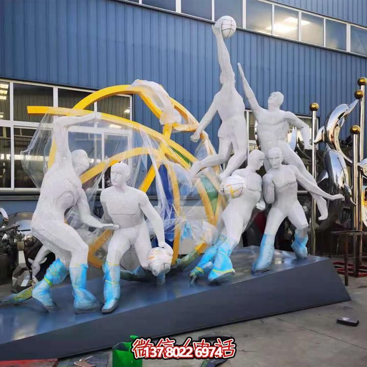 戶外大型不銹鋼運(yùn)動主題景觀校園文化健身雕像