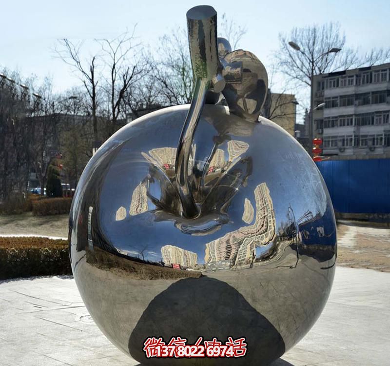 學校企業(yè)拋光不銹鋼蘋果雕塑 學校企業(yè)拋光不銹鋼蘋果雕塑