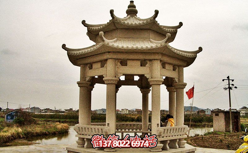 廣場(chǎng)湖邊擺放花崗巖雙頂觀景休息涼亭座椅 廣場(chǎng)湖邊擺放花崗巖雙頂觀景休息涼亭座椅