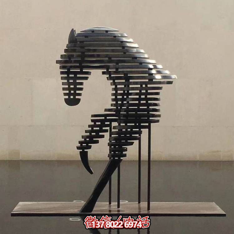 抽象工藝品室內創(chuàng)意不銹鋼馬頭擺件