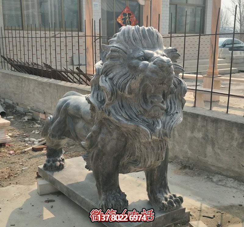 別墅小區(qū)大型仿真動物大理石石雕獅子雕塑 別墅小區(qū)大型仿真動物大理石石雕獅子雕塑