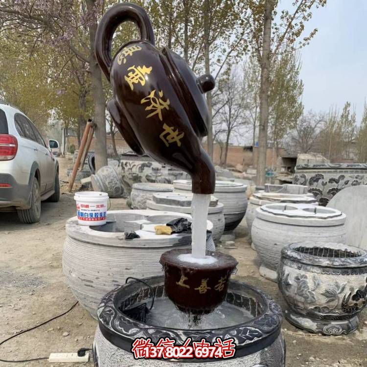 青石仿古養(yǎng)魚池荷花戶外庭院室內擺件