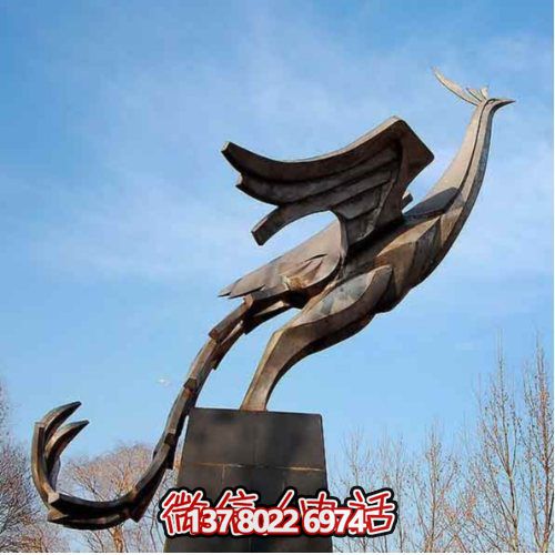 戶(hù)外城市標(biāo)志不銹鋼創(chuàng)意大型鳳凰雕塑