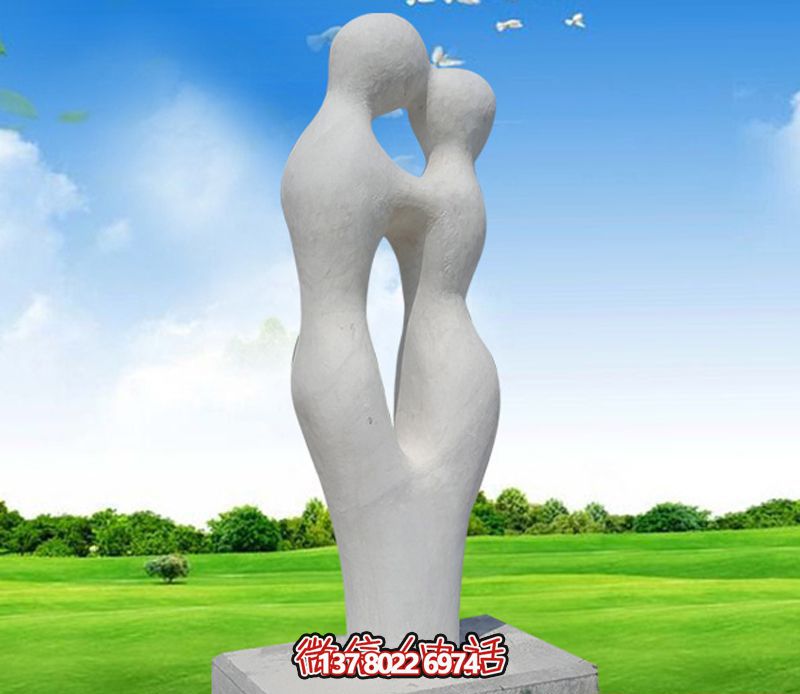 廣場(chǎng)大理石少數(shù)民族抽象石雕情侶雕塑