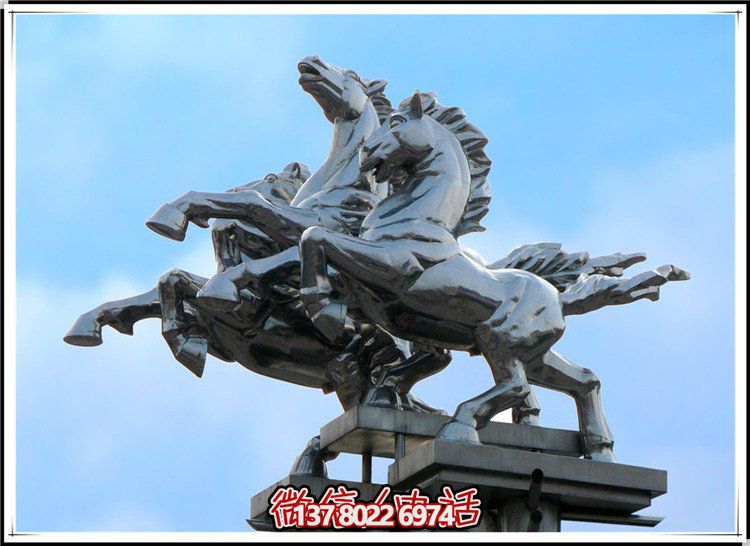 戶外廣場(chǎng)大型不銹鋼鏡面飛馬雕塑