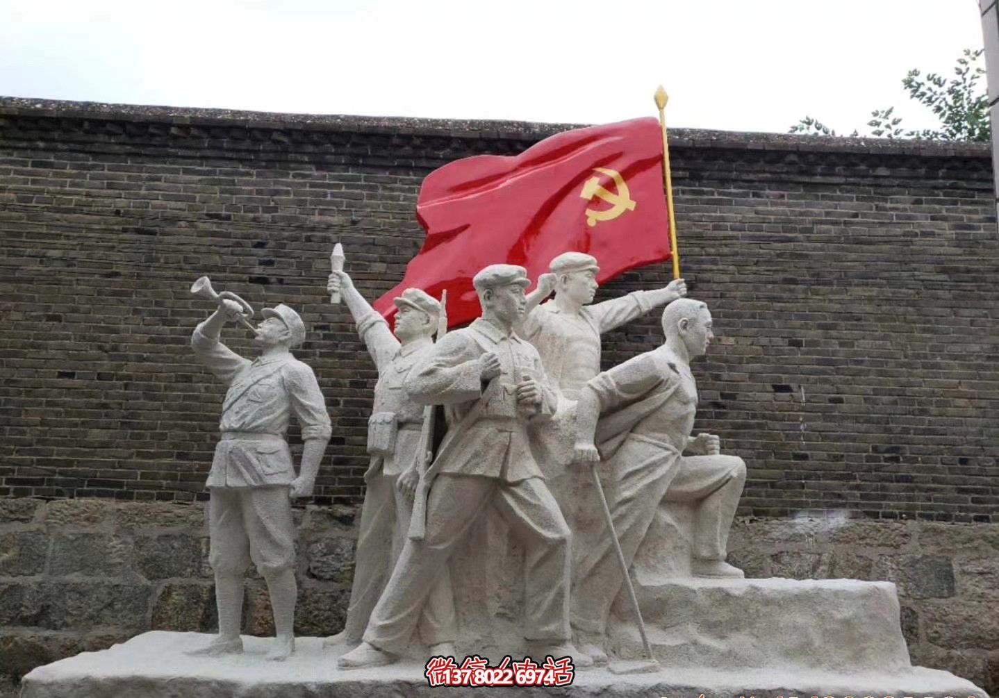 景區(qū)大理石石雕紅軍雕塑 景區(qū)大理石石雕紅軍雕塑