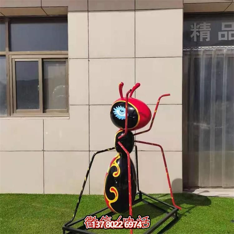 不銹鋼彩繪戶(hù)外園林景觀大型抽象動(dòng)物螞蟻雕塑
