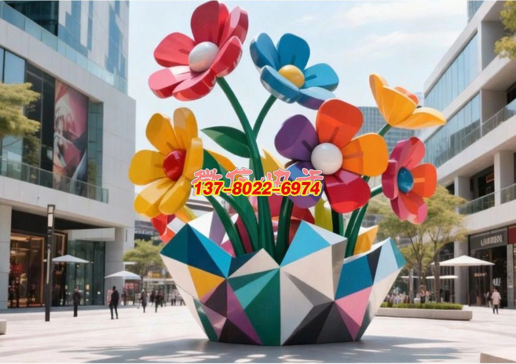 《綻城?綺夢(mèng)花簇》：都市園林里的不銹鋼景觀，盛綻彩色花束織就鮮活日常