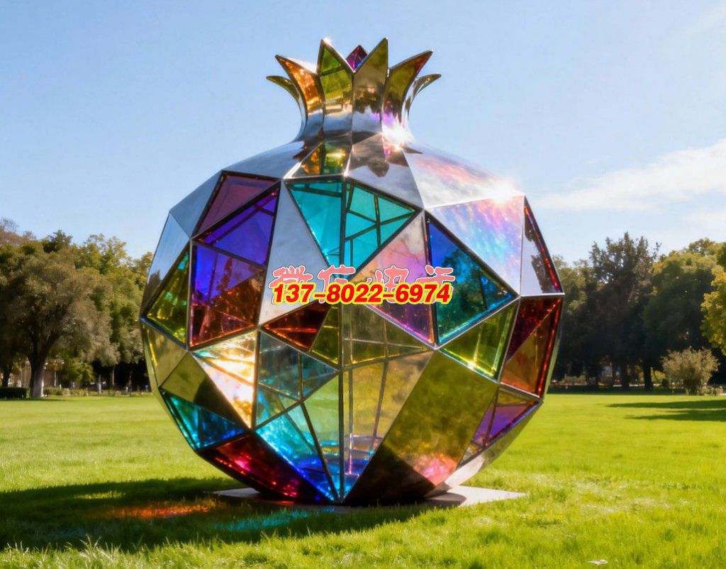 《晶簇同心?榴韻華章》：不銹鋼景觀雕塑凝萃石榴意象，織就民族團(tuán)結(jié)的絢爛符號